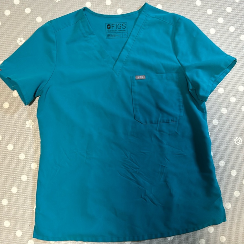 Figs teal size medium one pocket top